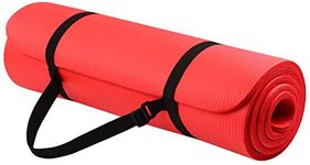 BalanceFrom BFGY-AP6RD Go Yoga All Purpose Anti-Tear Exercise Yoga Mat with Carrying Strap, Red