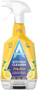 Astonish Zesty Lemon Scented Kitchen Cleaner - All Purpose Cleaning Solution Removes Grease, Grime, & Surface Stains - Cruelty Free Kitchen Grease And Multi Surface Cleaner - 750ml Spray Bottle