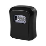 Key Safe Wall Mounted-Key Lock Box with 4 Digit Combination -Key Box Outdoor Indoor to Share Keysafe Outside Police Approved-Lockbox-Outdoor Key Safe（Black）