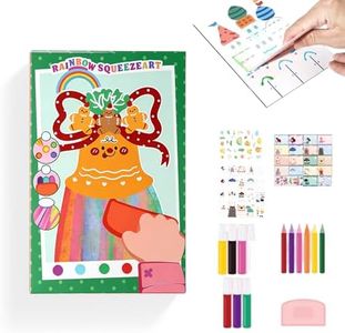 Rainbow Squeeze Art Kit, 2026 New Upgrade Rainbow Art Kit Magic Rainbows Scratch Paper Art Set, Creative Squeegee Painting Kit DIY Postcards Scratch for Birthday Party Favors Novelty (Set C)