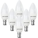 paul russells LED Light Small Bayonet Cap B15, 40w Equivalent Bulb, 4.9W 470LM LED Bulbs, 2700K Warm White Lamps, Frosted C35 SBC Energy Candle Saving Lightbulbs (Not Dimmable) Pack of 6