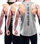 Boyzn 3 Pack Tank Tops for Men, Workout Quick Dry Mesh Sleeveless T Shirt, Y-Back Sports Muscle Tank Athletic Gym Tank Top Black/White/Gray-2XL