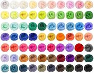 UXCELL 70 Colors 7.4Oz Needle Felting Wool Yarn Roving - Nature Fibre Wool Yarn Supplies DIY Craft Materials, 3g/Pack