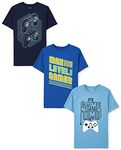 The Children's Place boys Short Sleeve Multi Color Graphic T Shirt, Controllers/Max Level/Game Time 3-pack, X-Small