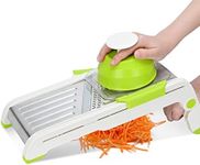 Mandoline Food Slicer, Lychee Adjustable Thickness Stainless Steel Vegetable Slicer Chopper Onion Potato Fruit French Fry Cutter Potato Chip Julienne Slicer Hand Protection for Kitchen, Green