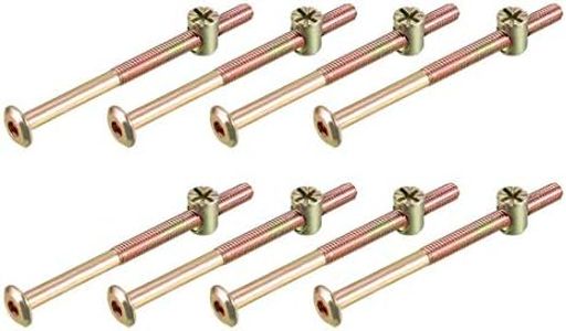 uxcell M6x85mm Furniture Bolt Nut Set Hex Socket Screw 48mm Thread Length with Barrel Nuts for Beds Headboards Chairs 8 Sets