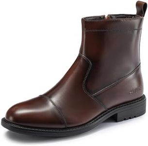 Arkbird Mens Chelsea Dress Boots Side Zipper Genuine Leather Classic Fashion Casual Slip-on Ankle Boots for Men