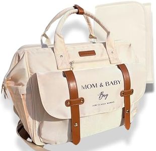 MWbabyprotect Sac à Dos à Langer pour Bébé fille ou garçon Sacs de Maternité MOM&BABY BAG Sac à main bebe et maman Matelas à langer imperméable isotherme sangle de Poussette promenade bébé Beige Old