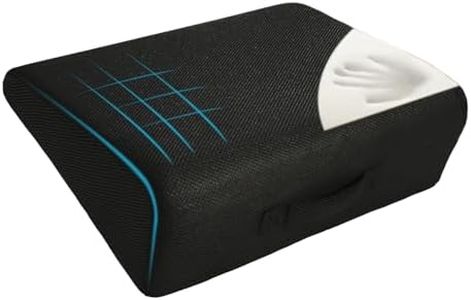 HOMBYS High Density Foam Car Seat Cushions for Short People,Car Booster Seat for Short Drivers,Ultra Thick Adult Booster Seat for Car Driving,Wedge Seat Cushion 6" Thickness,Black Mesh Cover