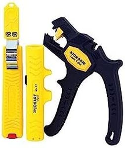 Jokari 490107 Kit de traitement de câbles (avec couteau à câble n° 28, dénudeur de câbles n° 12 et pince à dénuder Super 4 Plus, pour câbles ronds Ø 8-28 mm)