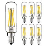 LiteHistory E12 led bulb Dimmable 4W equal 40W led candelabra bulb daylight 5000K clear T6 T25 E12 edison bulb for ceiling fan light bulbs,chandelier light bulbs AC120V 400LM E12 candelabra bulb 6Pack