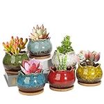 Laerjin Succulent Pots, 4 Inch Cera