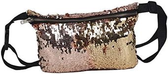 YEKEYI Reversible Mermaid Sparkling Sequins Glitter Belt Waist Bag Handbag Wallet Purse Case Cosmetic Makeup Bag Waist