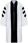 Leishungao Unisex Deluxe White Clergy Robe Geneva for Pulpit Height 5'9''-5'11''