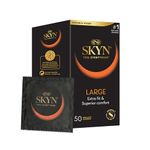 SKYN Large Condoms Pack of 50 / Skynfeel Latex Free Condoms for Men, Extra Large Condoms, XL Condoms, Thin Condoms, Smooth Straight Shape, 56mm Wide