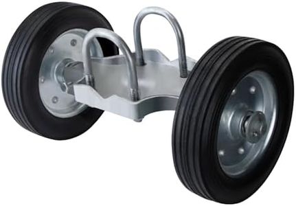 Heavy-Duty Steel Rolling Gate Wheel Carrier, 8" Rubber Wheels, Adjustable Steel U-Bolts, for Chain Link Gates or Metal Fence or Wooden Gate