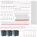 SHEENO 230Pcs Pegboard Hooks Assortment, Pegboard Bins, Peg Locks,for Organizing Storage System Tools Accessories