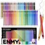 ENMY Fineliner Gel Pens, 48 Colors 0.7mm Fine Point Retractable, Colorful Gel Pen for Journaling, Outlining, Drawing, Note-Taking, Smooth & Smudge-Proof Art Pens for Adults & Artists