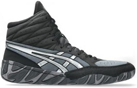 ASICS Men's Aggressor 6 Wrestling Shoes, 10, Black/Pure Silver