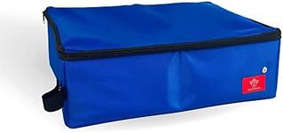 One for Pets Portable 2-in-1 Double Pet Kennel/Shelter, Fabric, Black/Royal Blue 20"x20"x39" - Car Seat-Belt Fixture Included (Litter Box)