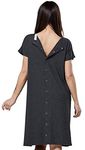 HAPPY MAMA Women's Maternity Nursing Delivery Hospital Gown Nightshirt 538p (Graphite Melange, UK 16/18, XL)