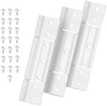 Replacement for Screen Doors Hinge fits for White Aluminum 1/8 in Larson Grooved Center Screen/Storm Door Hinge, Extruded Aluminum Door Hinge Kit Compatible with Most Screen Doors - White 3 Pack