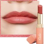 Oulac Soft Matte Lipstick for Women - Nude Peach Lipstick & Blush Duo, Cream to Powder Texture, Color Rich, Lightweight & Smooth, Enriched with Rose Oil, Vegan & Cruelty-Free| 3.6g (Y08)