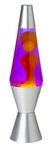 Lava The Original 14.5-Inch Silver Base Lamp with Yellow Wax in Purple Liquid