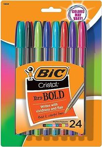 BIC Cristal Bold Ball Pen, Assorted (Pack of 24)