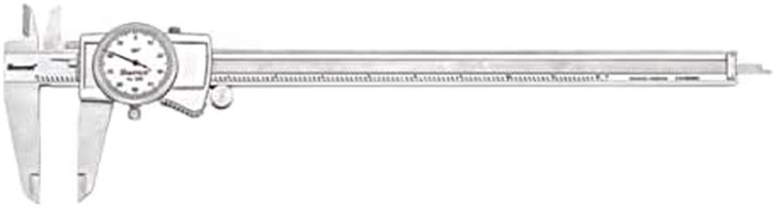 Starrett 3202-12 Dial Caliper, Hardened Stainless Steel, 0-12" Range, 0.001" Graduation, White
