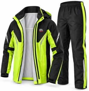 KEMIMOTO Motorcycle Rain Suits for Men with Dual Breathable System