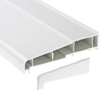 150mm x 1m White UPVC Plastic External Window Sill with 2 End Caps