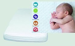 Cotton Mattress Protector for Baby Crib | 35 x 75 cm | Waterproof | Breathable | Adjustable with Rubber | Anti Bacterial | Pack of 2