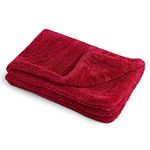 ShineXPro Microfiber Cloth for Car - Big Daddy 1500 GSM Large (60x40 CM) Twisted Loop Car Cleaning Cloth - Edgeless Design with Plush Pile and Lint Free Cloth for Drying and Detailing (Red)