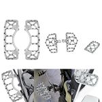 HCmotorku Motorcycle Floorboards Set Driver Passenger Footboards Front Rear Foot Pegs MX Wide Offroad CNC Brake Pedal Fit For Harley Touring Road Glide Street Glide Electra Glide Softail Dyna Chrome