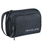 TRAVALATE Lightweight, Water-Resistant Toiletry Organizer Dopp Kit for Men and Women |Unisex Multipurpose Spacious Travel Accessories, Makeup Kit Bag - Black