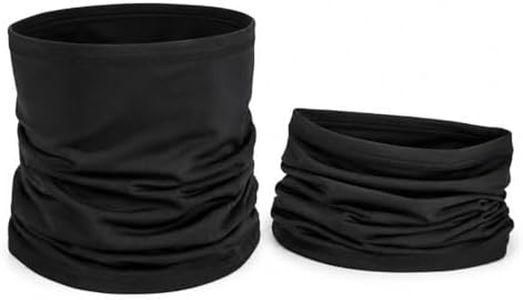 2 Pack Cooling Neck Gaiter Face Mask for Men Women, UPF 50+ Sun Protection Neck Gaiters, Breathable Summer Bandana Face Cover for Fishing Hiking Running Working, Black