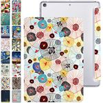 DuraSafe Cases for iPad 9.7 Inch Air 1st Generation [ Air 1 2013 ] A1474 A1475 A1476 MD785LL/B MD788LL/B MD786LL/B MD789LL/B Trifold Printed PC Lightweight Protective Clear Back Cover - Yarn Flowers