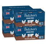 BUTCHER'S Grain Free Recipes in Gravy Wet Dog Food Tin Cans Variety pack, 9.6kg (24 x 400g)