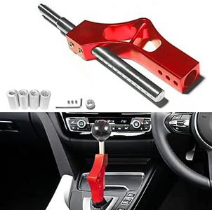 Monrand Red Manual Shifter Extension M12*1.25, Adjustable Height Shift Knob Extender M10*1.5 Aluminum Gear Shift Knob Extension with 4 Adapters for Most Manual Vehicle Shifter Rod Like Honda Acura
