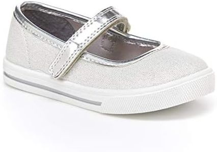 Simple Joys by Carter's Girls and Toddlers' Mia Casual Mary Jane Shoe, Silver, 6 Toddler