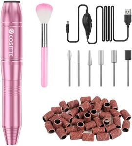 COSITTE Electric Nail Drill,USB Electric Nail Drill Machine for Acrylic Nails,Portable Electrical Nail File Polishing Tool Manicure Pedicure Efile Nail Supplies for Home and Salon Use,Pink