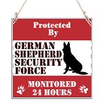 Dog Signs Protected by German Shepherd Security Force Sign (11" x 11")