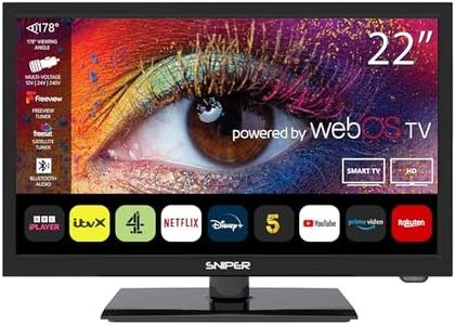 Sniper 22″ SMART LED Camping TV – webOS – Bluetooth 5.0, Wifi, Freeview Tuner, Satellite Tuner, Streaming & Catchup, 3 x HDMI, 2 x USB, Multimedia player, HD