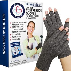 Doctor Developed Compression Gloves for Women and Men, Open-Finger Arthritis Gloves, Typing Gloves, Arthritis & Carpal Tunnel (Gray - 1 Pack, X-Small)