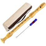 Recorders Instrument, German Recorders 8 Holes for Beginners, Baroque Recorders 3 Piece for Professional, Maple Wood F Key Alto Flute Instrument, with Cleaning Stick, Lanyard, Storage Bag