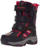 Weatherproof Boys Kody Snow Boot Water Resistant Lightweight Winter Boots for Boys Size - 13 Black/Red