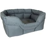 P & L Superior Pet Beds Heavy Duty Rectangular Waterproof Softee Bed, Large, 75 x 60 x 27 cm, Grey