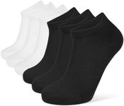 Closemate Mens Ankle Socks 6 Pairs Viscose Bamboo Low Cut Socks Black Breathable Short Socks (3Black3White, Size L)