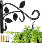 BNGGOGO Hanging Plant Bracket, 12 Inches Wall Mount Hanging Plant Hook, Rust-Resistant Decorative Metal Plant Hanger for Hanging Plant Flower Lantern Bird Feeder Wind Chimes (1 Pcs)